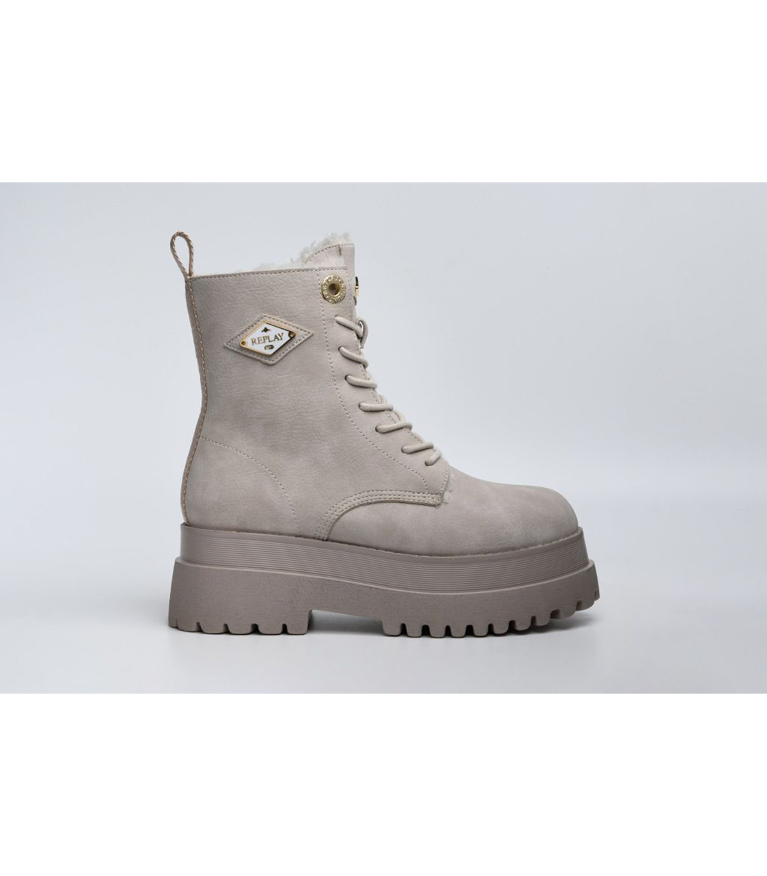 厚底レースアップブーツ 詳細画像 ベージュ 1